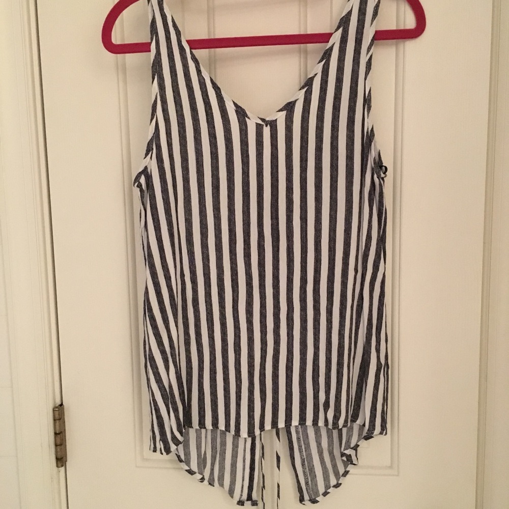 Stripe summer tank with tie back